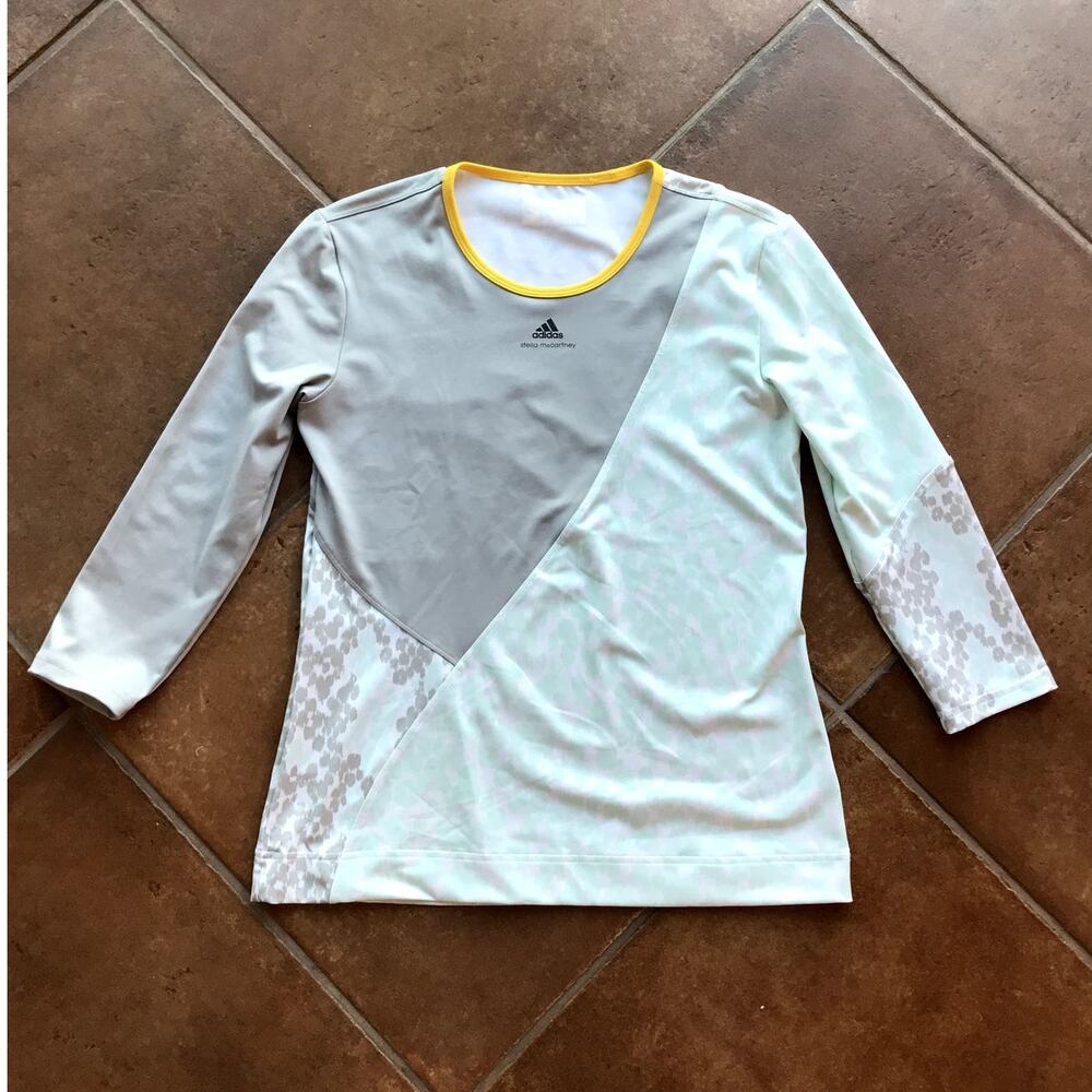 Adidas x Stella McCartney 3/4 Sleeve Athletic Shirt with Abstract Print sz M(?) - Picture 6 of 6